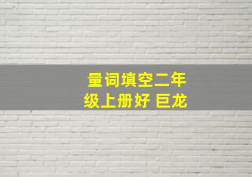 量词填空二年级上册好 巨龙